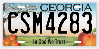 GA license plate CSM4283