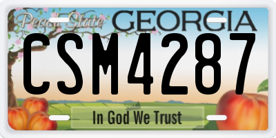 GA license plate CSM4287
