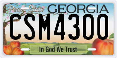 GA license plate CSM4300