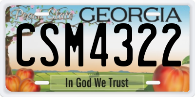 GA license plate CSM4322