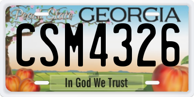GA license plate CSM4326