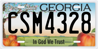GA license plate CSM4328
