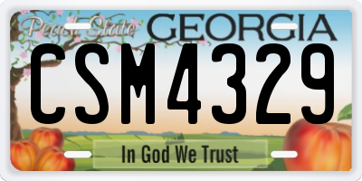 GA license plate CSM4329