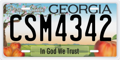 GA license plate CSM4342