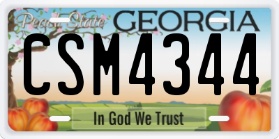 GA license plate CSM4344