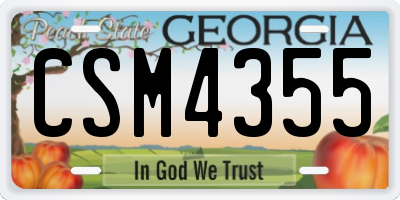 GA license plate CSM4355