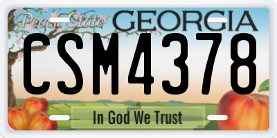 GA license plate CSM4378