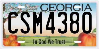 GA license plate CSM4380