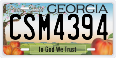 GA license plate CSM4394