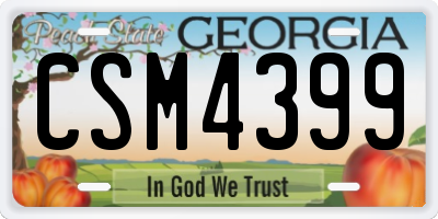GA license plate CSM4399