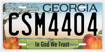GA license plate CSM4404