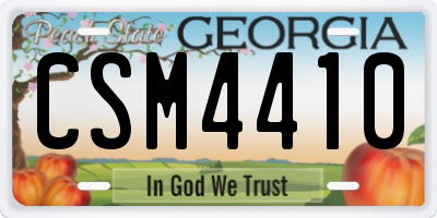 GA license plate CSM4410