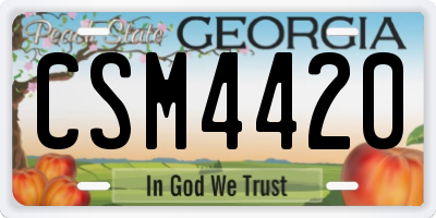 GA license plate CSM4420