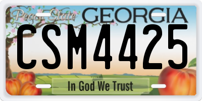 GA license plate CSM4425
