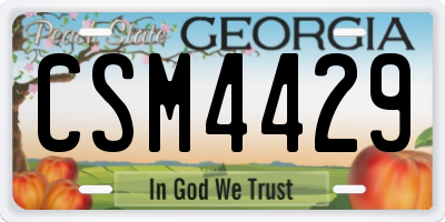 GA license plate CSM4429