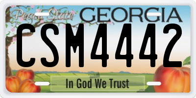 GA license plate CSM4442