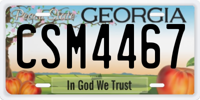 GA license plate CSM4467