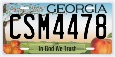 GA license plate CSM4478