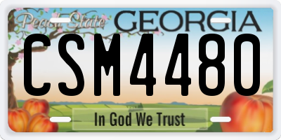 GA license plate CSM4480