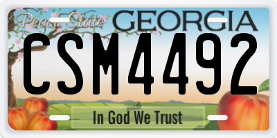 GA license plate CSM4492