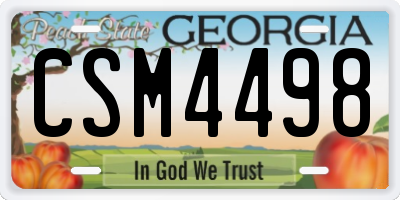 GA license plate CSM4498