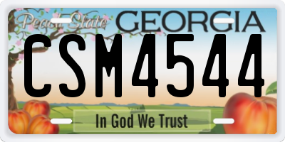 GA license plate CSM4544