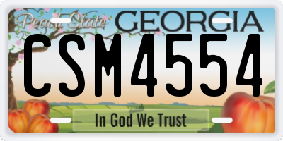 GA license plate CSM4554