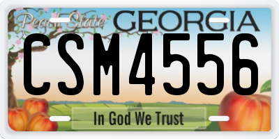 GA license plate CSM4556
