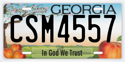GA license plate CSM4557
