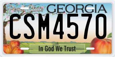 GA license plate CSM4570