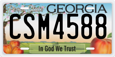 GA license plate CSM4588