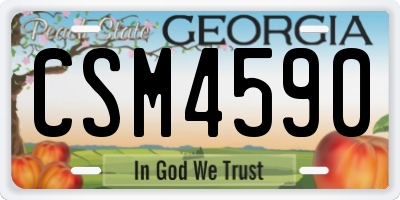 GA license plate CSM4590