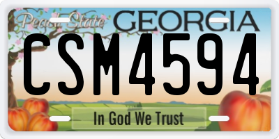 GA license plate CSM4594