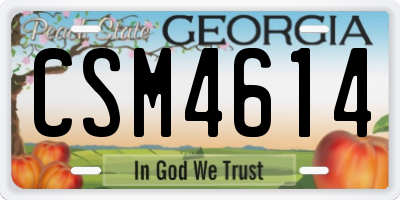 GA license plate CSM4614