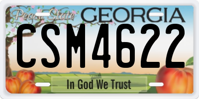 GA license plate CSM4622