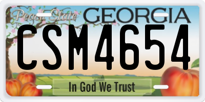 GA license plate CSM4654
