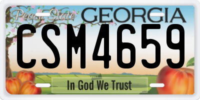 GA license plate CSM4659