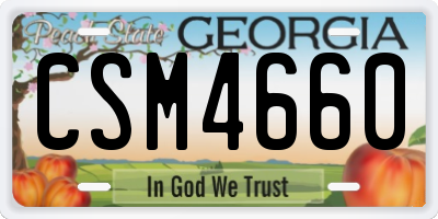 GA license plate CSM4660