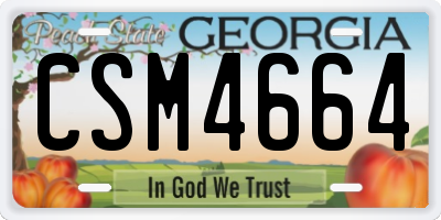 GA license plate CSM4664