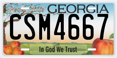 GA license plate CSM4667