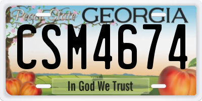 GA license plate CSM4674