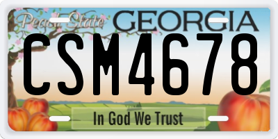 GA license plate CSM4678