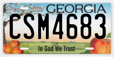 GA license plate CSM4683