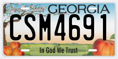GA license plate CSM4691