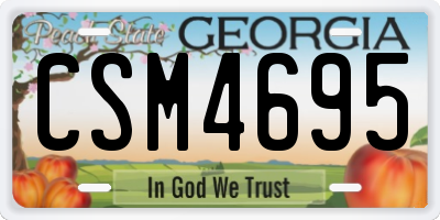 GA license plate CSM4695