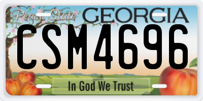 GA license plate CSM4696