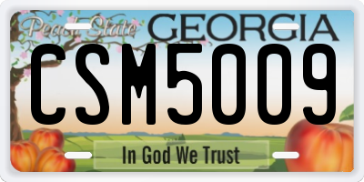 GA license plate CSM5009
