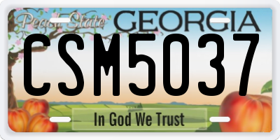 GA license plate CSM5037