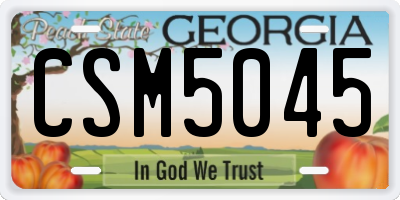 GA license plate CSM5045