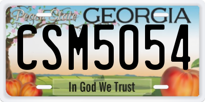 GA license plate CSM5054